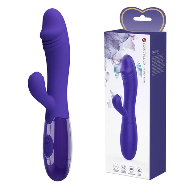 Vibrator PrettyLove - Snappy, cu 30 de funcții de vibrație, silicon, mov, 19,5 cm