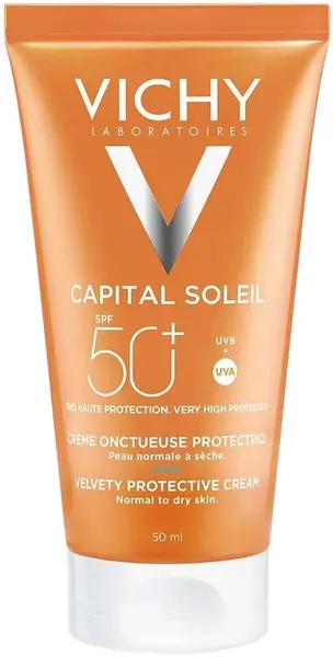 Vichy Capital Soleil Cremă de protecție solară catifelată pentru față, SPF50+, 50 ml
