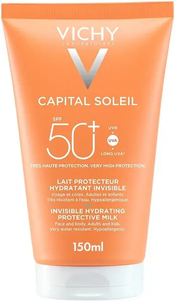 Vichy Capital Soleil Lapte cu protecție solară pentru față și corp, SPF50+, 150 ml