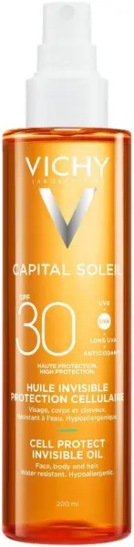 Vichy Capital Soleil Ulei protector cu înveliș invizibil Cell Protect, SPF30, 200 ml