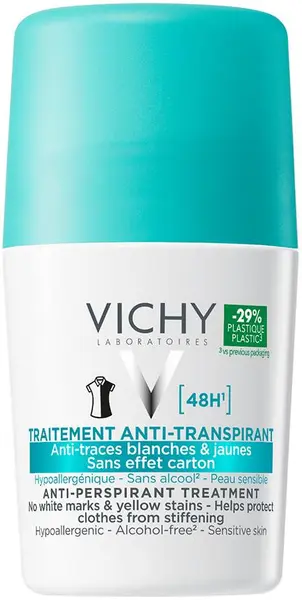 Vichy Deo Deodorant roll-on, 48h fără urme albe, 50 ml