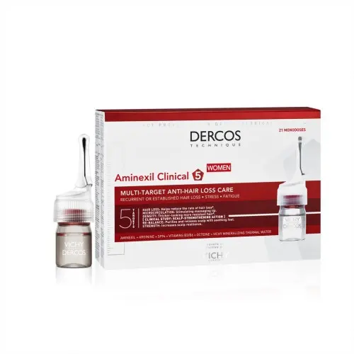 VICHY Dercos Aminexil Clinical 5 Tratament impotriva caderii parului pentru femei, 21x6 ml Zephyr Labs
