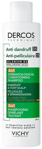 Vichy Dercos Șampon și balsam anti-mătreață 2 în 1, 200 ml