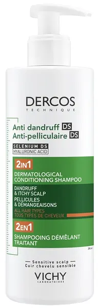 Vichy Dercos Șampon și balsam anti-mătreață 2 în 1, 390 ml