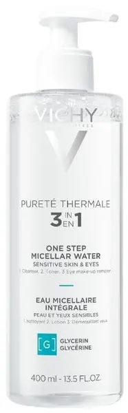Vichy Pureté Thermale Apă micelară mineralizată pentru piele sensibilă, 400 ml