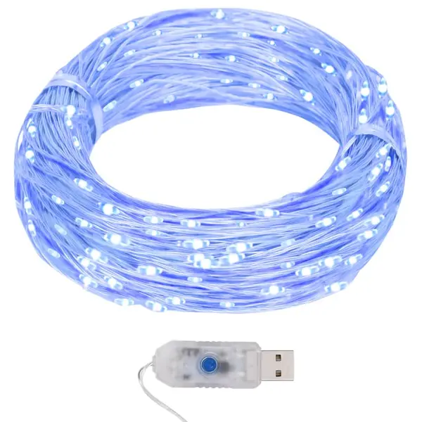 Vidalxl instalatie luminoasa 400 micro led-uri albastru 8 functii 40 m
