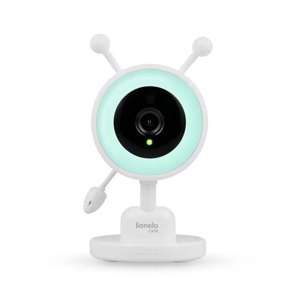 Video monitor, Lionelo, Babyline 3.4, Ecran LCD de 3.5 inch, Raza de actiune pana la 300 m, Conectare 4 camere, Autonomie 8 h, Lampa RGB incorporata, Cantece de leagan, Zoom 4X, Mod nocturn, Alb