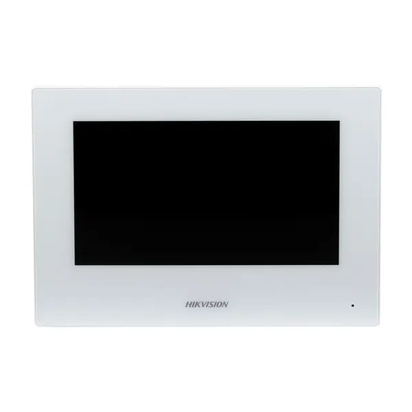 Videointerfon de interior WiFi Hikvision DS-KH6320-WTE1-W, 7 inch, slot card, aparent, 12V DC/PoE, alb