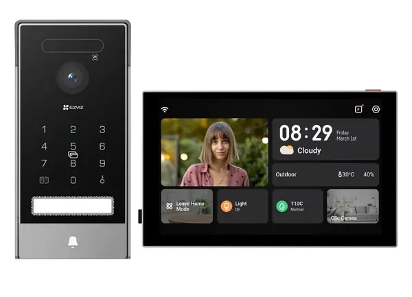 Videointerfon inteligent cu camera 4K, recunoastere biometrica, ecran tactil 8 inch, conectivitate WiFi, HP7-Pro