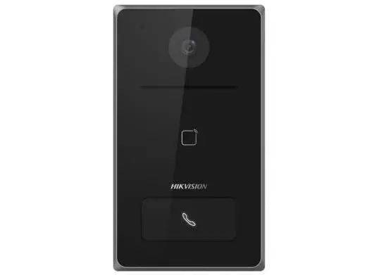 Videointerfon IP de exterior Hikvision DS-KV6133-WME1/FLUSH, 2 MP, difuzor incorporat, IP65, montaj incastrat, 2000 utilizatori, 10.000 carduri