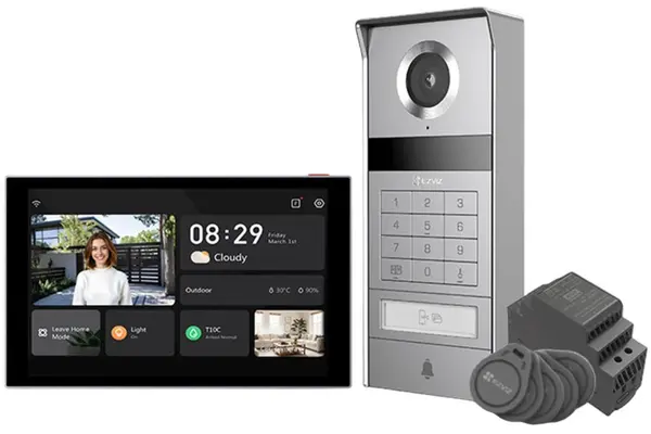 Videointerfon smart EZVIZ TP 9 Pro 4K , 2mm, IR, detectie persoane, audio bidirectional, NFC RFID QR, microSD + cloud, 24VDC, interior + exterior, CS-TP9 (4K NFC)