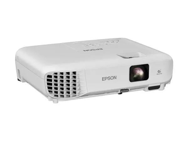 Videoproiector Epson EB-W53, WXGA, 4000 lumeni, 3LCD, 2x HDMI, Difuzor 2W, Alb Alb, 1 x Telecomanda, 1 x Videoproiector, 1 x Cablu alimentare, 1 x