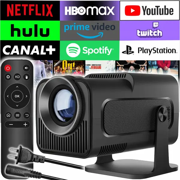 Videoproiector portabil , 250ANSI, Android 11, Wi-Fi 6, BT 5.0, rezolutie 1280X720p HD, suport 4K, conexiune HDMI, USB si Mirroring Android IOS,