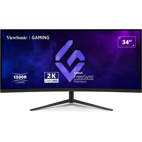 VIEWSONIC Monitor gaming curbat ViewSonic VX3418C-2K - 34'', VA, UWQHD, 1ms, 180Hz, DisplayPort, HDMI 2.0, Negru