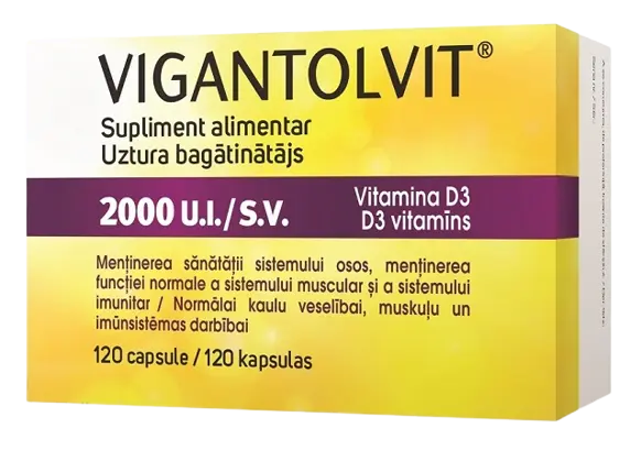 Vigantolvit 2000 UI/SV Vitamina D3, 120 capsule, Catalent