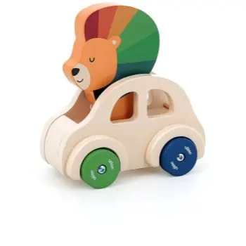 Vilac Lion in a Car jucarie din lemn