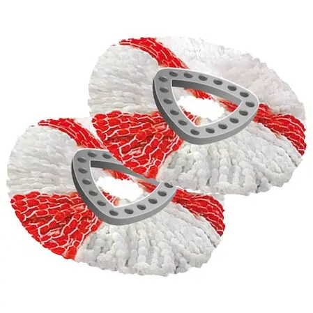 Vileda Set 2 capete pentru mop, Vileda, Microfibra, Rosu/Alb