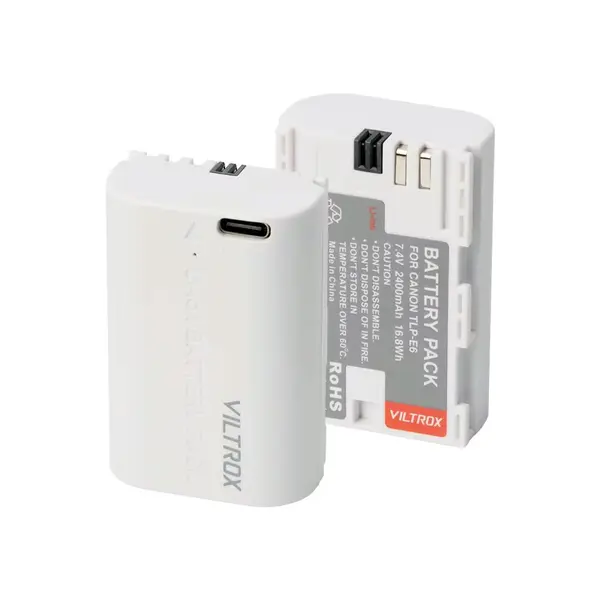 Viltrox TLP-E6 Acumulator Reincarcabil, Compatibil Canon, 2400mAh, 17.8Wh, 7.2V, Incarcare USB Type-C