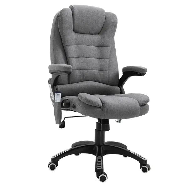 Vinsetto Fotoliu Relax cu 6 Zone de Masaj, Spătar Reglabil și Design Ergonomic, Gri | Aosom Romania