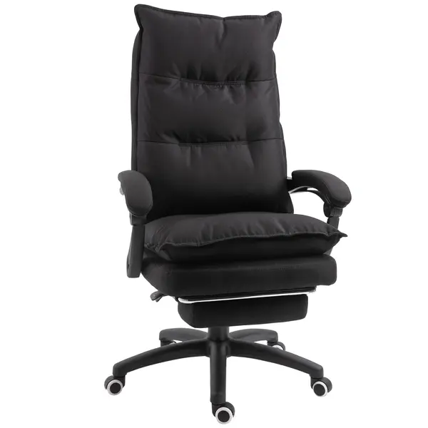 Vinsetto Scaun Birou cu Masaj, cu Înălțime Reglabilă, 6 Puncte de Masaj și Telecomandă, 70x62x120-130 cm, Negru | Aosom Romania