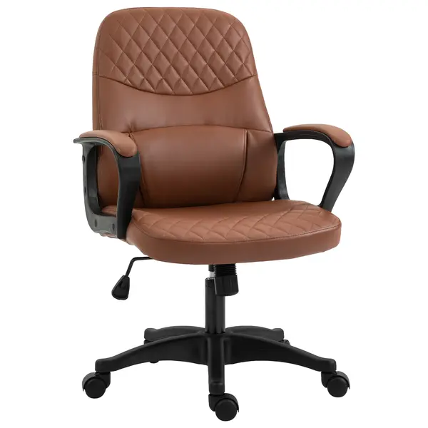 Vinsetto Scaun de birou ergonomic cu 2 Puncte pentru Masaj, Port USB, Piele Ecologică, Maro, 59x63x92-101cm | Aosom Romania