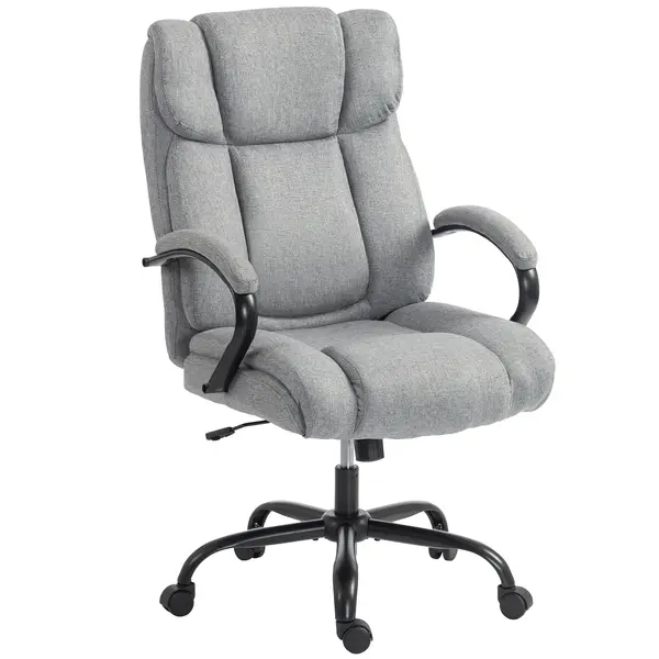 Vinsetto Scaun de birou ergonomic din material tip in, 220 kg, rotativ, reglabil pe înălțime, gri deschis | Aosom Romania