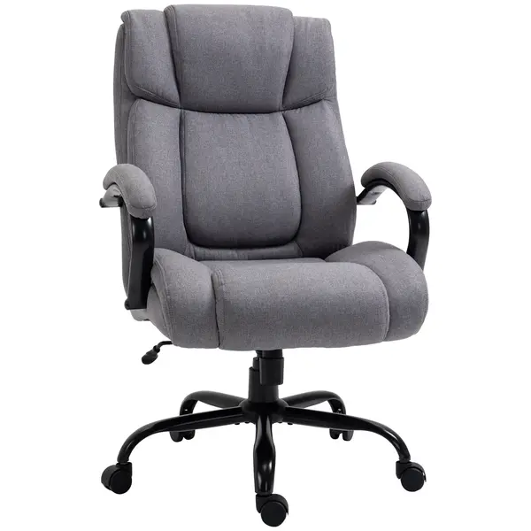 Vinsetto Scaun de birou ergonomic din material tip in, 220 kg, rotativ, reglabil pe înălțime, gri deschis | Aosom Romania