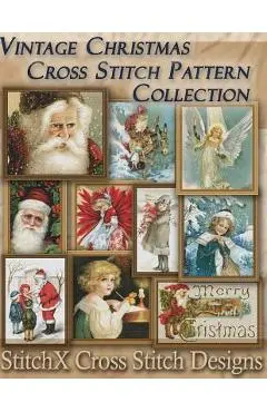 Vintage Christmas Cross Stitch Pattern Collection: Black & White Charts - Stitchx