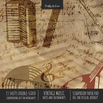 Vintage Music Scrapbook Paper Pad 8x8 Decorative Scrapbooking Kit for Cardmaking Gifts, DIY Crafts, Printmaking, Papercrafts, Notes Instruments, Desig/***