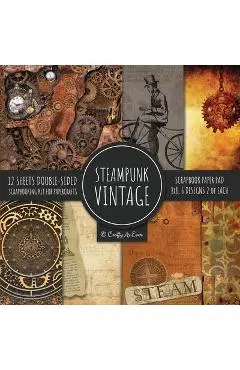 Vintage Steampunk Scrapbook Paper Pad 8x8 Scrapbooking Kit for Papercrafts, Cardmaking, DIY Crafts, Old Retrofuturistic Theme, Vintage Design - Crafty As Ever