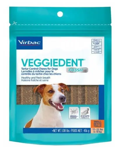 VIRBAC Veggiedent Fresh S (5-10 kg) Recompense caini pentru igiena orala 15 buc.