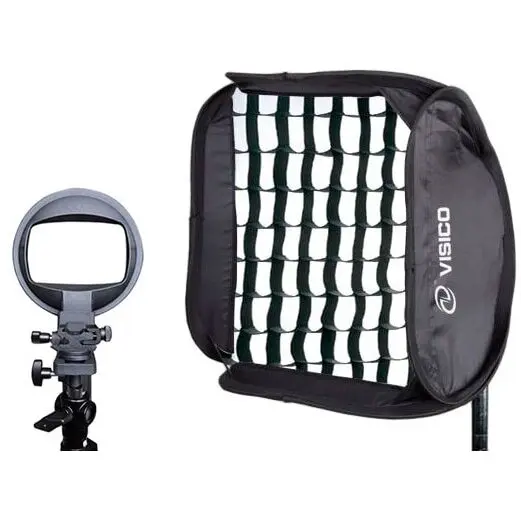 Visico Softbox Visico 40x40cm cu grid honeycomb si flash holder EB-063
