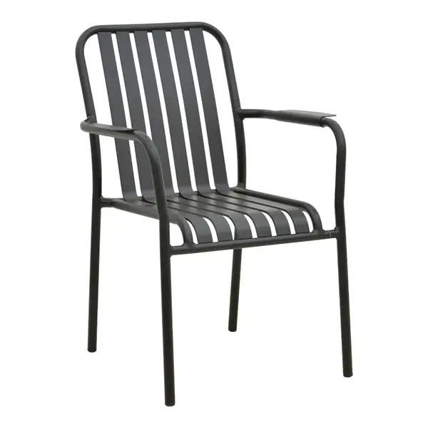Vista pakoworld stackable armchair, aluminum, black shade 62x60x84cm fotoliu stivuibil Vista Pakoworld, aluminiu, nuanță neagră 62x60x84 cm