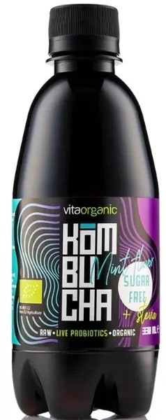 Vita Organic Bio kombucha fără zahăr, mentă, 330 ml