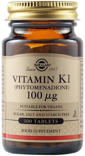 Vitamin К1, 100 mcg, 100 tablete, Solgar