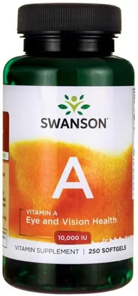 Vitamin A, 10 000 IU, 250 capsule moi, Swanson