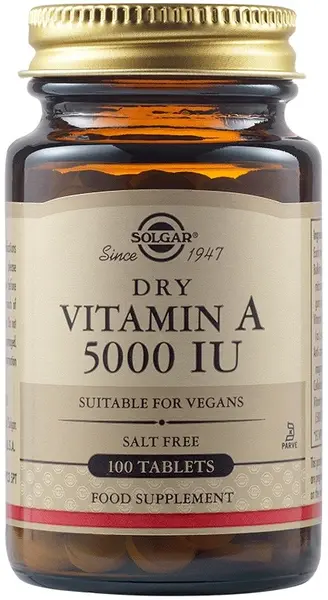 Vitamin A, 5000 IU, 100 tablete, Solgar