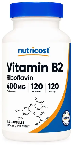 Vitamin B2, 400 mg, 120 capsule , Nutricost