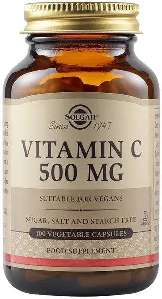 Vitamin C, 500 mg, 100 capsule vegetale, Solgar