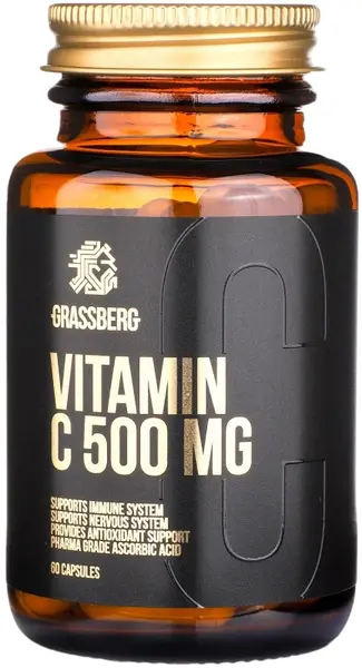 Vitamin C, 500 mg, 60 capsule, Grassberg