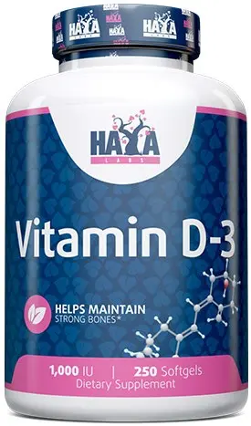 Vitamin D3, 1000 IU, 250 capsule, Haya Labs