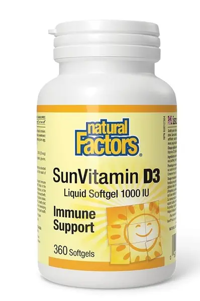 Vitamin D3, 1000 IU, 360 capsule, Natural Factors
