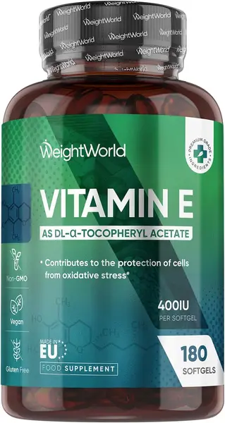 Vitamin E, 400 IU, 180 capsule gelatinoase moi, Weight World