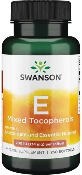 Vitamin E Mixed Tocopherols, 200 IU, 250 capsule moi, Swanson