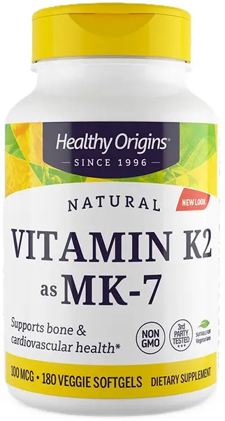 VItamin K2, 100 mcg, 180 capsule gelatinoase moi, Healthy Origins