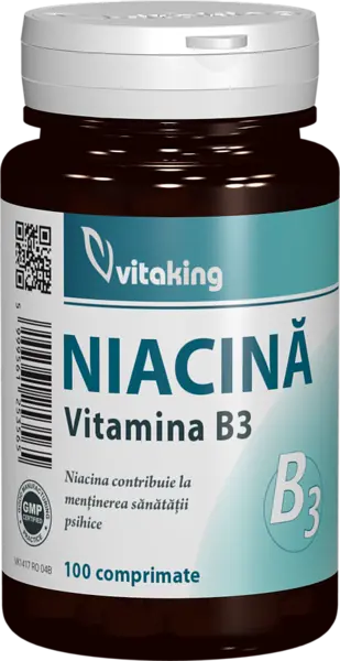 Vitamina B3 Niacina 100mg, 100 comprimate, Vitaking