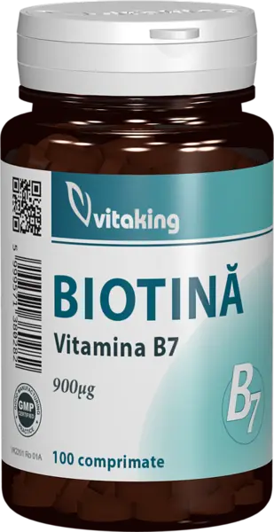 Vitamina B7 Biotina 900mcg, 100 comprimate, Vitaking