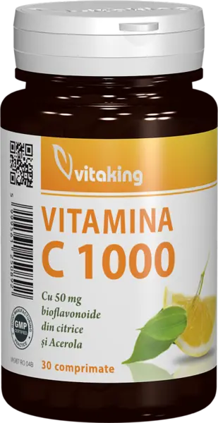 Vitamina C 1000mg cu bioflavonoide, acerola si macese, 30 comprimate, Vitaking