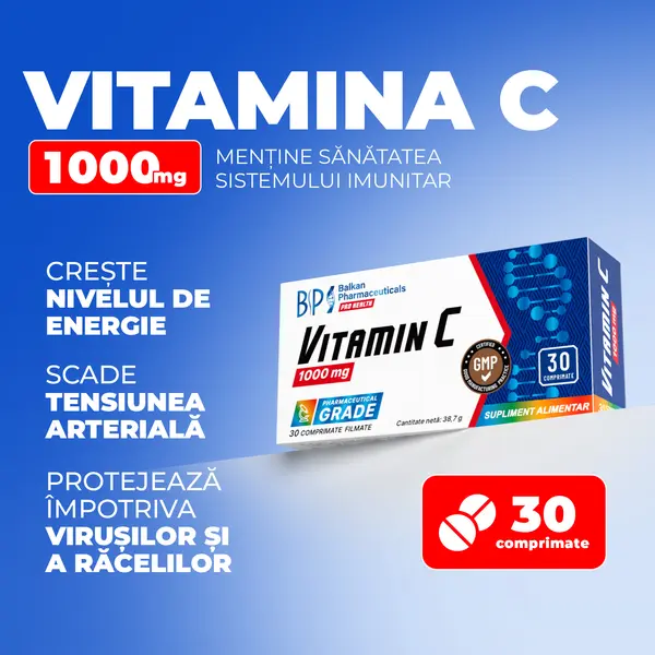 Vitamina C, 30 comprimate - 1000mg