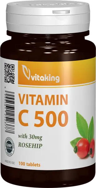 Vitamina C 500mg cu macese, 100 comprimate, Vitaking